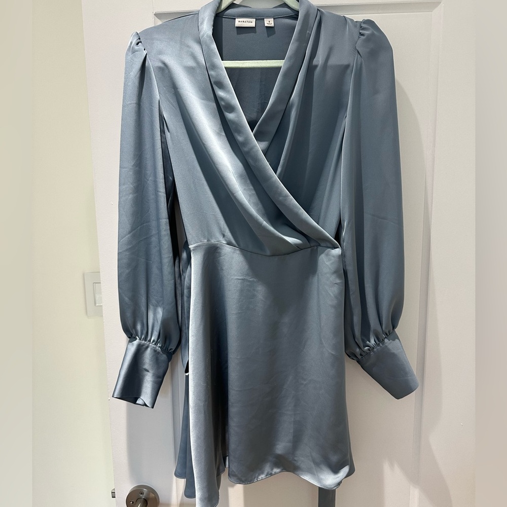 Mini Blue Wrap Dress